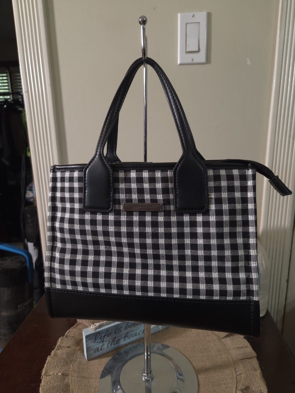 LIKE NEW Kurt Geiger Surrey Gingham Checkered Tote